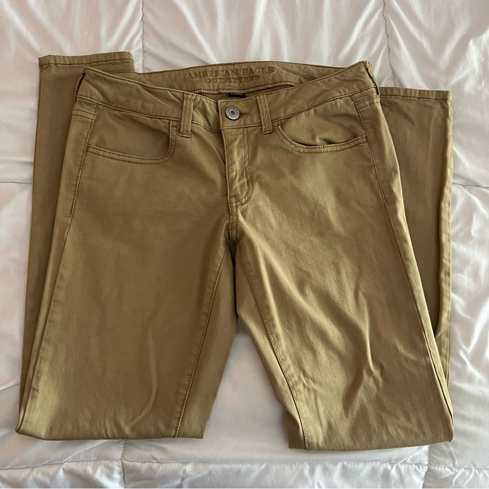 American eagle outfitters stretch jeggings khaki